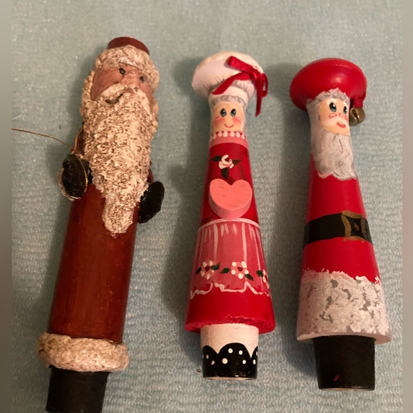 17 Vintage Christmas Santa Decorations/Ornaments Ceramic, Wooden & Hand Painted - Picture 5 of 16